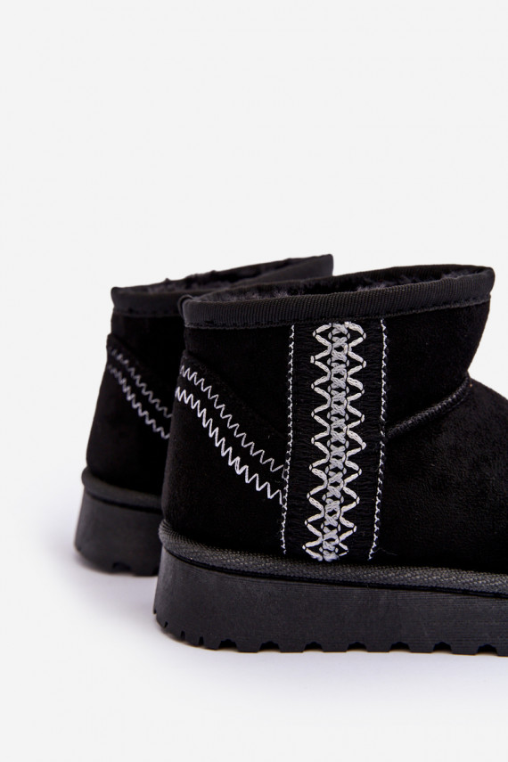 Children's Quilted Snow Boots Black Leonora