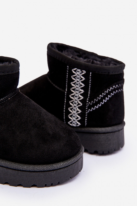 Children's Quilted Snow Boots Black Leonora