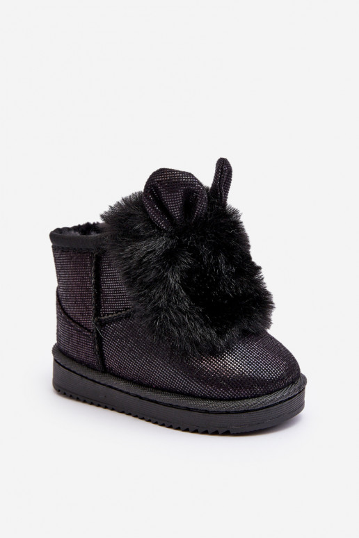Children's Snow Boots with Furry Ears Black Betty
