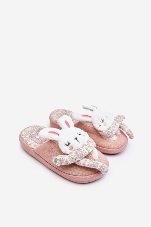 Children's slippers with thick soles pink bunnies Dasca