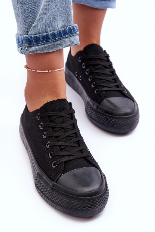 Low Classic Sneakers on Platform Black Jazlyn Low Classic Sneakers on Platform Black Jazlyn