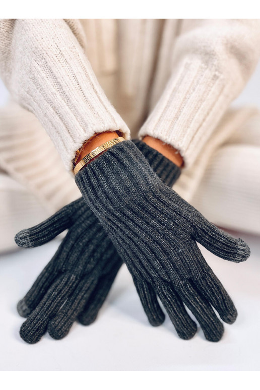 warm Women's gloves dotykowe CAROLES Gray