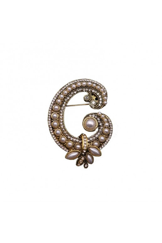 Brooch with crystals withwith decorative pearlsMI BZ128