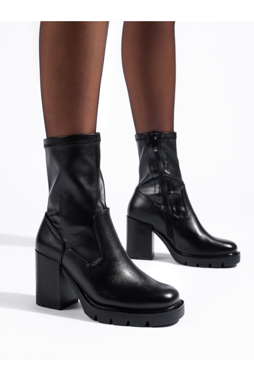 Elegenackie black women's boots on the heel Potocki