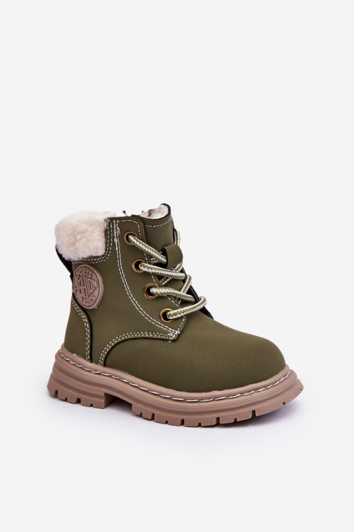 Children's Trapper Boots with a Zip and Sheepskin Zilelone Marialee