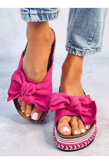 Slippers with bow DELAIR pink