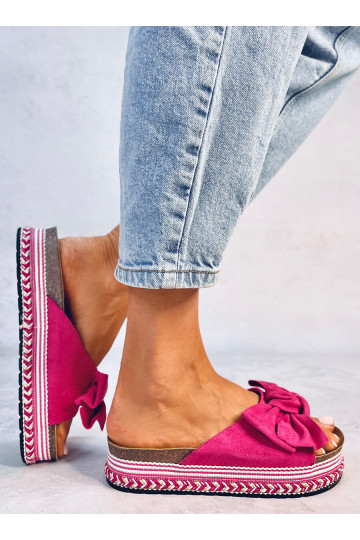 Slippers with bow DELAIR pink 2