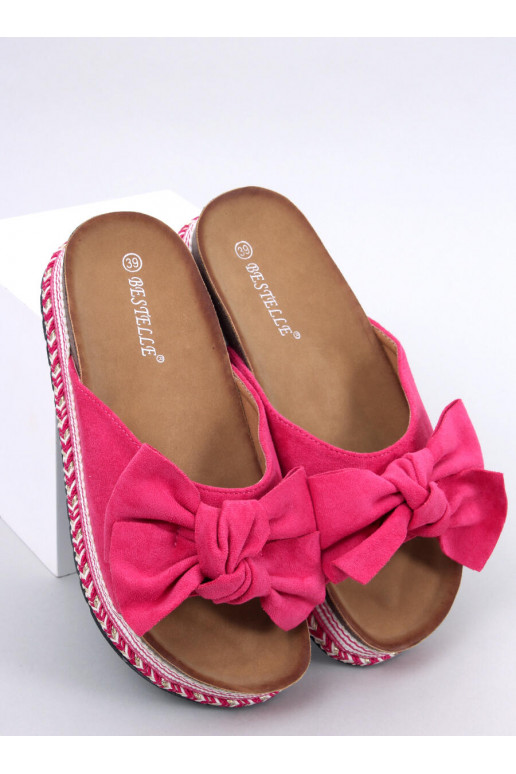 Slippers with bow DELAIR pink