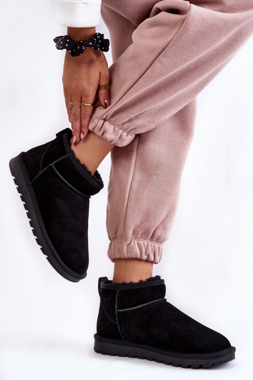 Women's Suede Low Snow Boots Black Shelie Women's Suede Low Snow Boots Black Shelie