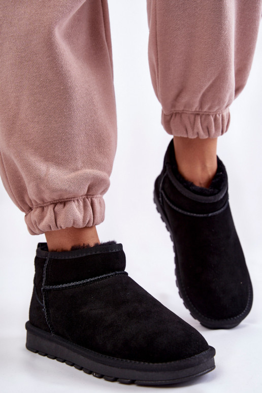 Women's Suede Low Snow Boots Black Shelie Women's Suede Low Snow Boots Black Shelie