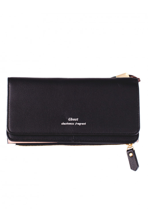 A roomy eco-leather wallet Shelovet black color