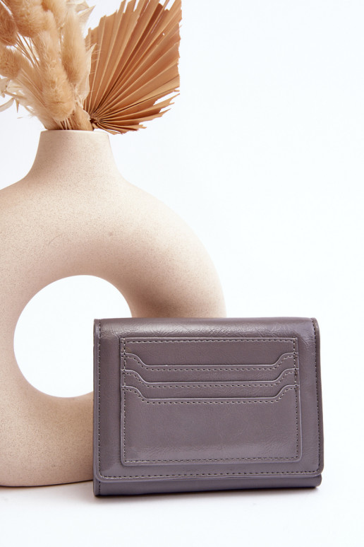 Women's Wallet Purse Made of Faux Leather Grey Joanela