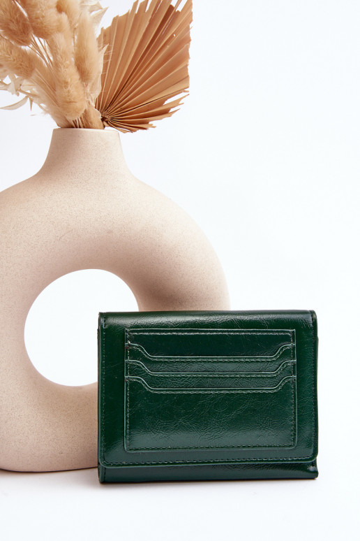 Women's Wallet Coin Purse Made of Eco Leather Dark Green Joanela