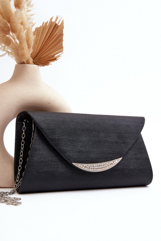 Elegant Clutch Bag with Chain Edela Black Zarani