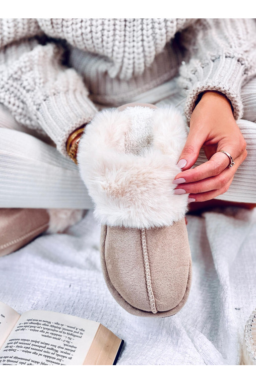 Slippers  with fur OTTEYS Beige
