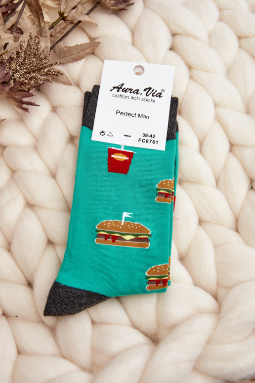 Men's Socks Hamburger Green