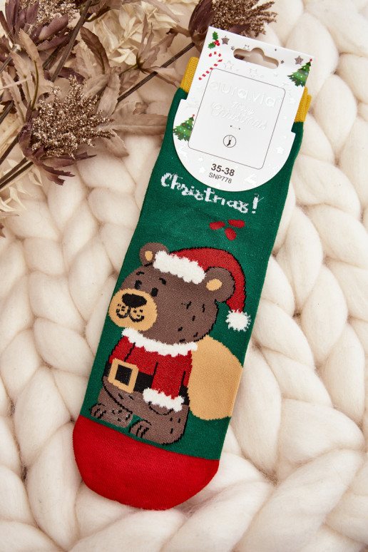 Women's Christmas Socks with Snowman Grey