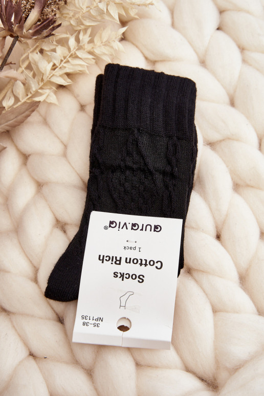 Women's Socks with Embossing Black