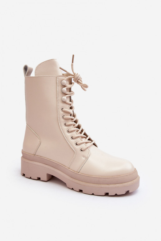 Women's Workery Boots Eco Leather Light Beige Irande