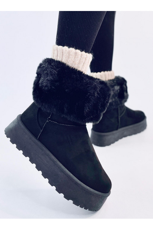 Snow boots with fur with platform TAYNA BLACK