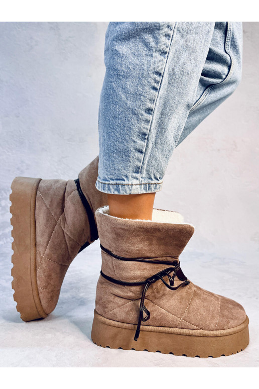Snow boots with sheepskin PRICE khaki colors