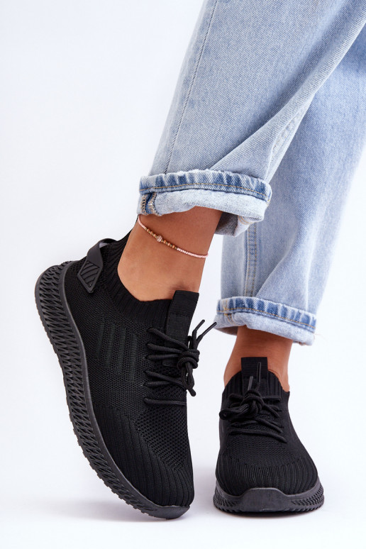 Women's Slip-On Fabric Sports Shoes Black Zauna Women's Slip-On Fabric Sports Shoes Black Zauna