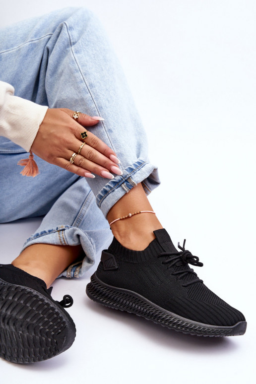 Women's Slip-On Fabric Sports Shoes Black Zauna Women's Slip-On Fabric Sports Shoes Black Zauna