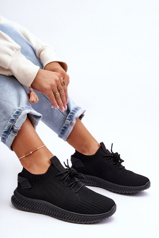 Women's Slip-On Fabric Sports Shoes Black Zauna Women's Slip-On Fabric Sports Shoes Black Zauna