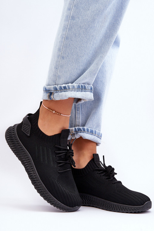 Women's Slip-On Fabric Sports Shoes Black Zauna Women's Slip-On Fabric Sports Shoes Black Zauna