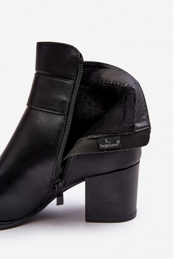 Women's Heeled Boots With Ornament Black Janeya