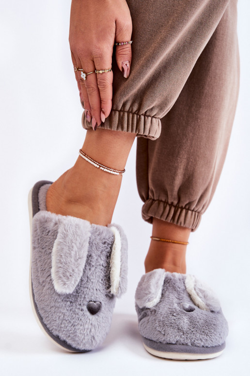 Women's Fur Slippers Grey Remmi