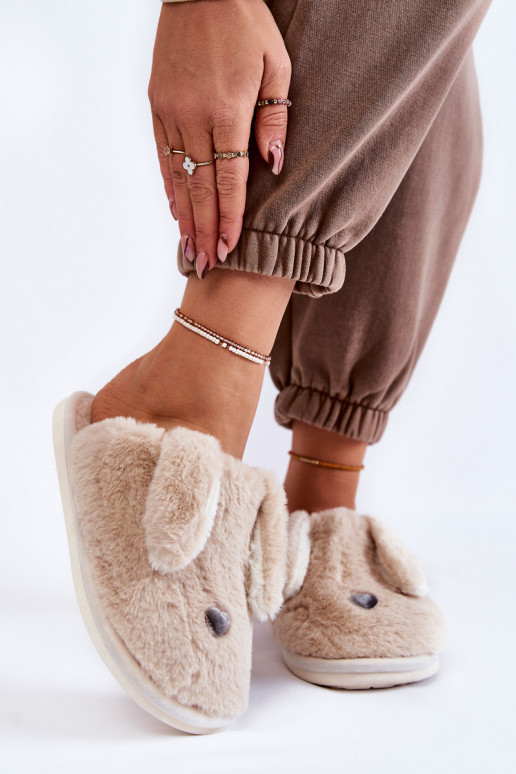 Women's Fur Slippers Beige Remmi