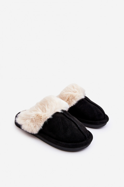 Children's Slippers with Fur Black Befana