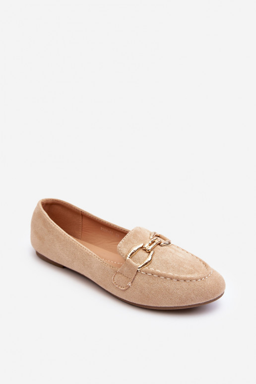Women's Loafers With Beige Decoration Ghana