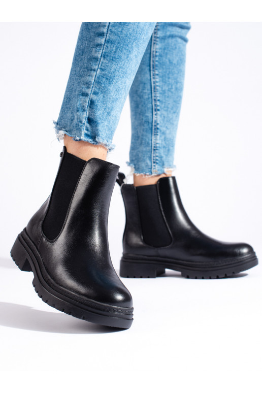 Stylish women's boots black Potocki