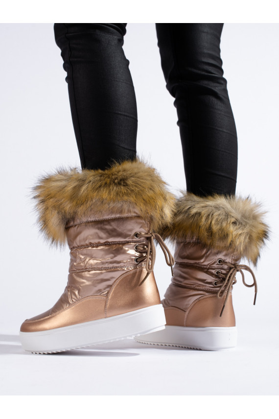   pink Women's snow boots with fur Shelovet