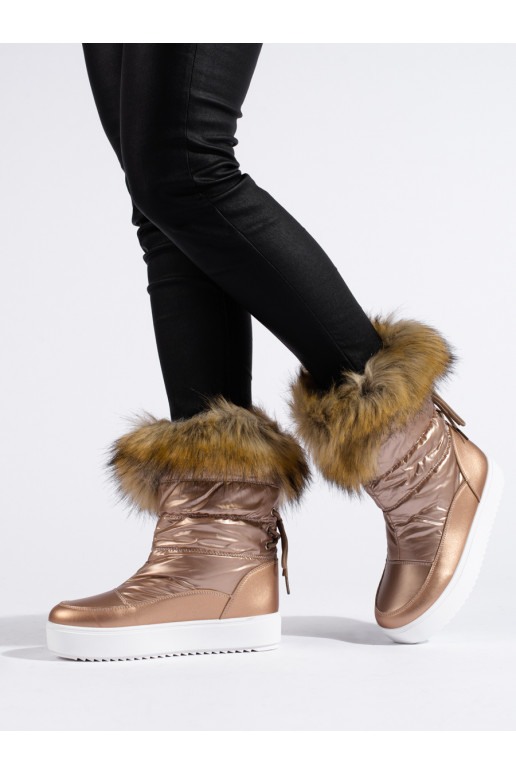   pink Women's snow boots with fur Shelovet