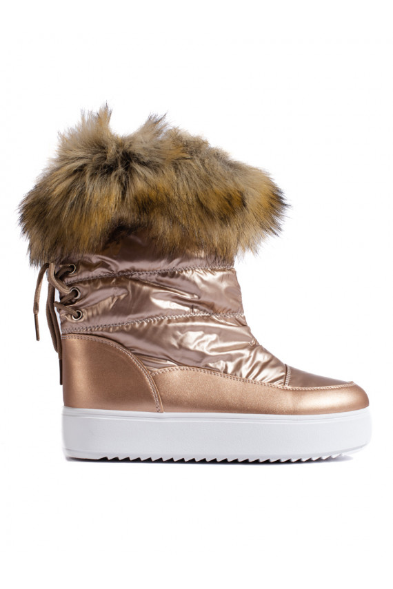   pink Women's snow boots with fur Shelovet
