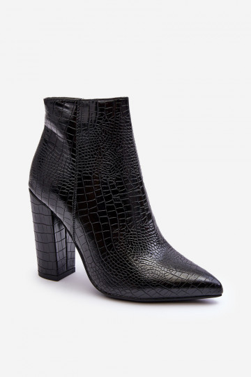 Elegant Snake Boots On Heel Black Dante 2