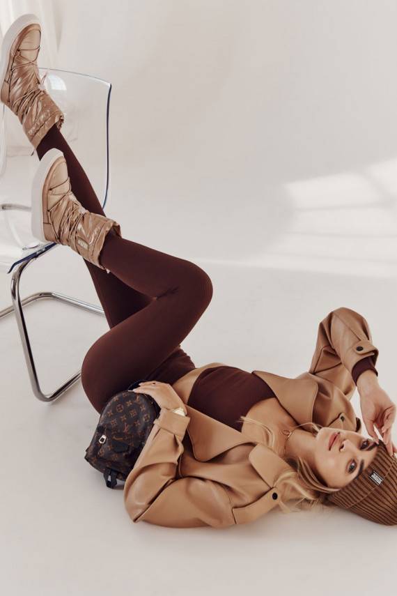 Women's insulated snow boots Big Star KK274194 Beige