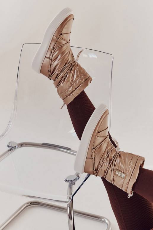 Women's insulated snow boots Big Star KK274194 Beige Women's insulated snow boots Big Star KK274194 Beige