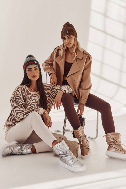 Women's insulated snow boots Big Star KK274194 Beige Women's insulated snow boots Big Star KK274194 Beige