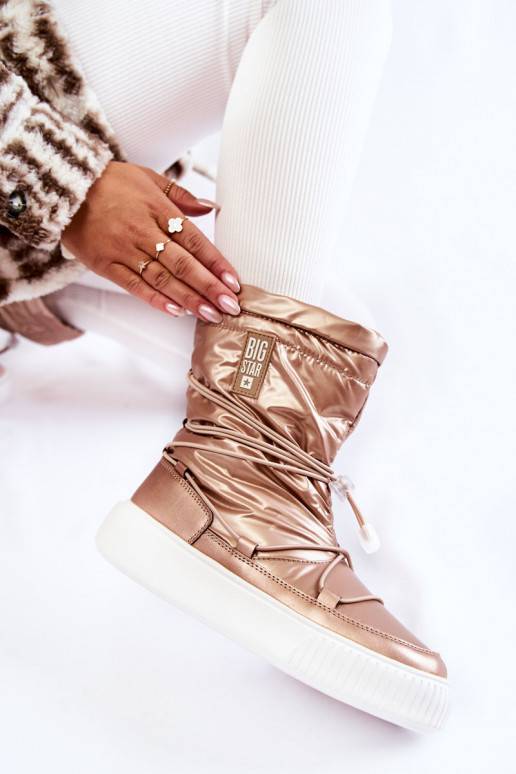 Women's insulated snow boots Big Star KK274194 Beige Women's insulated snow boots Big Star KK274194 Beige