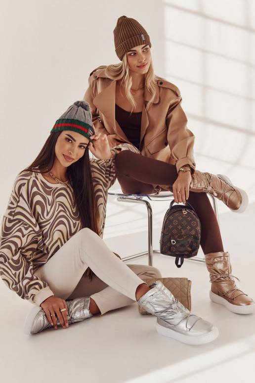 Women's insulated snow boots Big Star KK274194 Beige Women's insulated snow boots Big Star KK274194 Beige