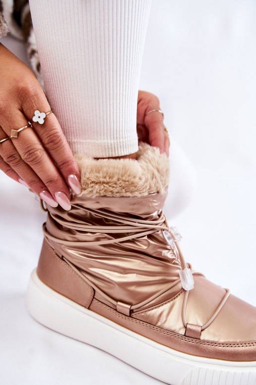 Women's insulated snow boots Big Star KK274194 Beige Women's insulated snow boots Big Star KK274194 Beige