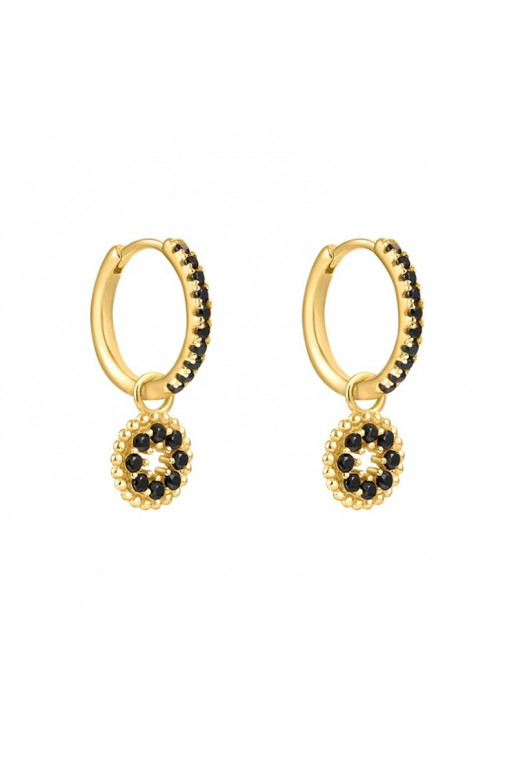 gold color-plated stainless steel earrings cover with gold KST3030CZ