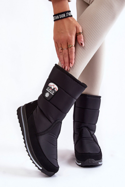 Women's Snow Boots With Zipper Progress PROGJ-21-09 Black