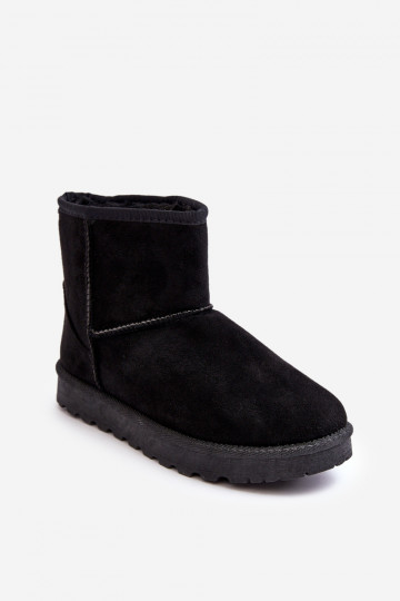Women's Suede Snow Boots Fleece-Lined Black Nanga 2