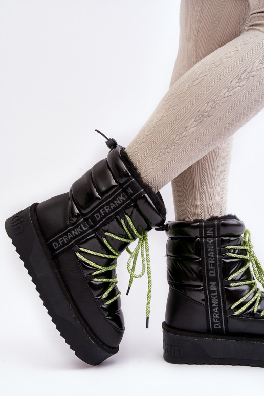 Women's Snow Boots On Thick Sole Vegan DFranklin DFSH371007 Black Women's Snow Boots On Thick Sole Vegan DFranklin DFSH371007 Black
