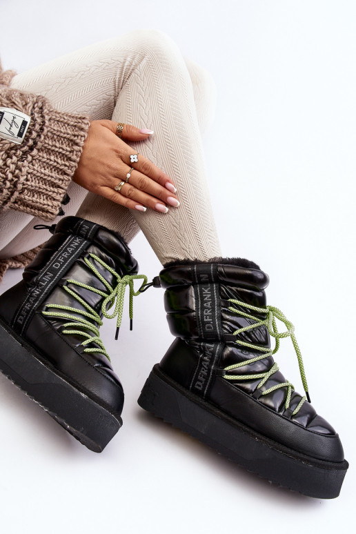 Women's Snow Boots On Thick Sole Vegan DFranklin DFSH371007 Black Women's Snow Boots On Thick Sole Vegan DFranklin DFSH371007 Black